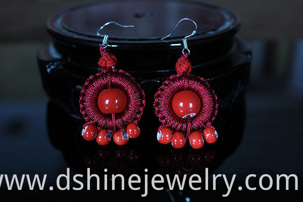 Ceramics Beads Thread Earrings